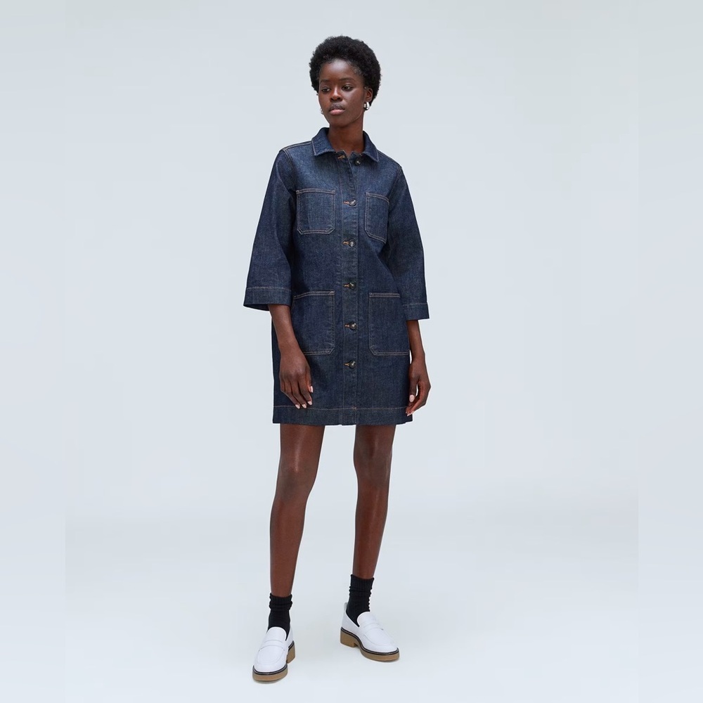 Everlane premium denim chore dress size small